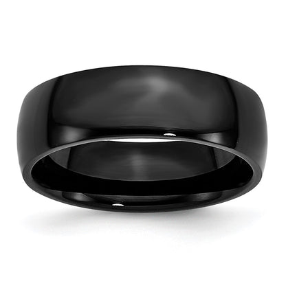 Chisel Stainless Steel Polished Black IP-plated 7mm Band