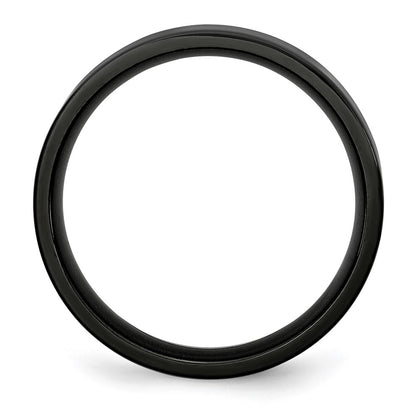 Chisel Stainless Steel Polished Black IP-plated 5mm Flat Band
