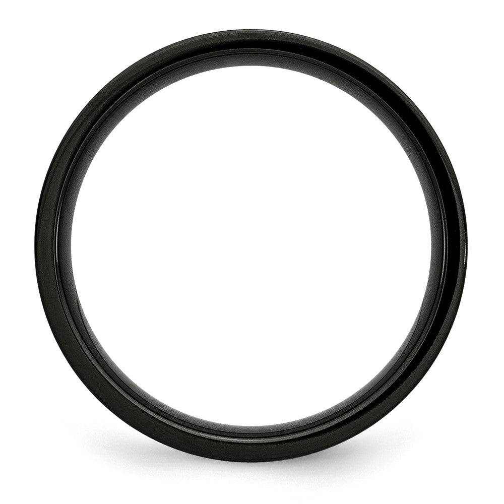 Chisel Stainless Steel Brushed Black IP-plated 5mm Flat Band