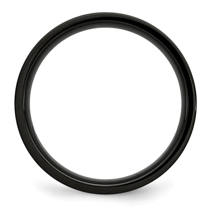 Chisel Stainless Steel Brushed Black IP-plated 5mm Flat Band