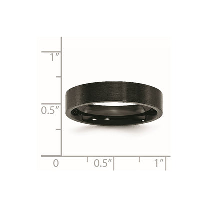 Chisel Stainless Steel Brushed Black IP-plated 5mm Flat Band