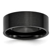 Chisel Stainless Steel Brushed Black IP-plated 8mm Flat Band