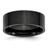 Chisel Stainless Steel Brushed Black IP-plated 8mm Flat Band