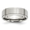 Chisel Stainless Steel Polished with Brushed Center 7mm Ridged Edge Band