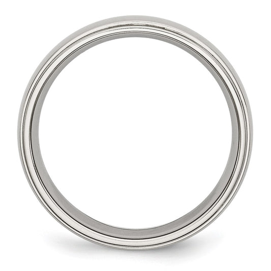 Chisel Stainless Steel Polished 6mm Ridged Edge Band