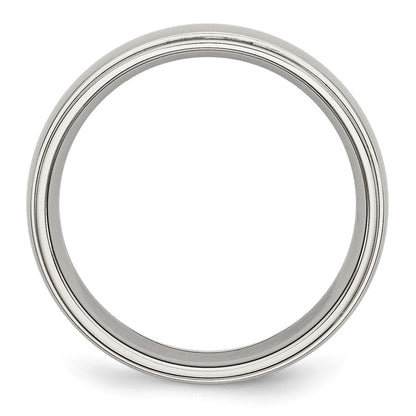 Chisel Stainless Steel Polished 6mm Ridged Edge Band
