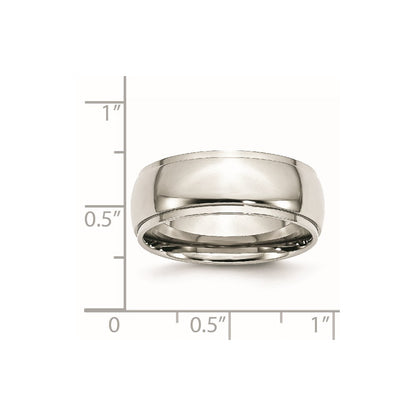 Chisel Stainless Steel Polished 8mm Ridged Edge Band
