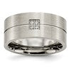 Chisel Stainless Steel Brushed with CZ 10mm Flat Band