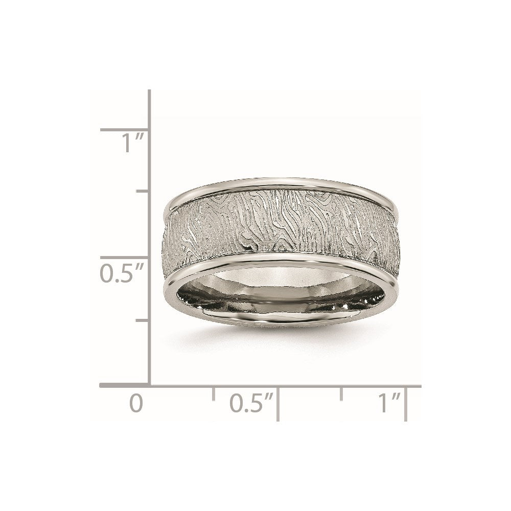 Chisel Titanium Brushed with 14k Gold Inlay 8mm Flat Band