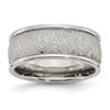 Chisel Stainless Steel Polished and Textured 9mm Rounded Edge Band