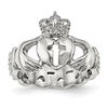 Chisel Stainless Steel Polished Claddagh with Cross Ring