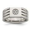 Chisel Stainless Steel Polished with CZ Ring