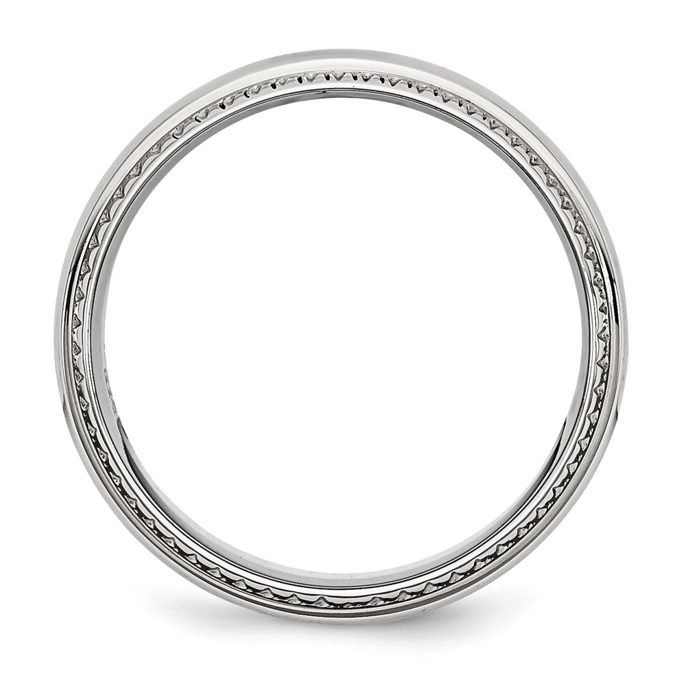 Chisel Stainless Steel Polished 8mm Textured Edged Band