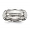 Chisel Stainless Steel Polished 8mm Textured Edged Band