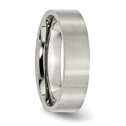 Chisel Stainless Steel Brushed 6mm Flat Band