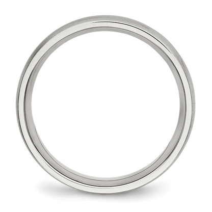 Chisel Stainless Steel Brushed with CZ Half Round 5.5mm Band