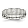 Chisel Stainless Steel Brushed with CZ Half Round 5.5mm Band