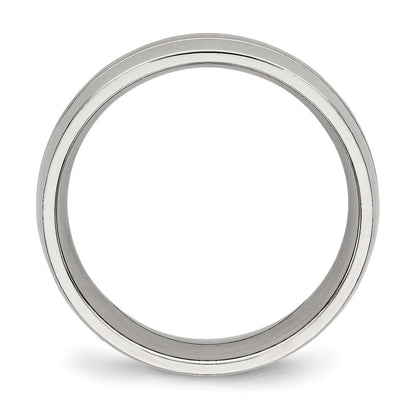 Chisel Stainless Steel Brushed and Polished 6.5mm Grooved Band