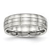 Chisel Stainless Steel Brushed and Polished 6.5mm Grooved Band