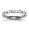 Chisel Stainless Steel Polished 3 Stone CZ 2.5mm Flat Band