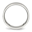 Chisel Stainless Steel Polished with Brushed Center CZ 6mm Grooved Band