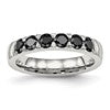 Chisel Stainless Steel Polished Black CZ 4mm Band