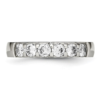 Chisel Stainless Steel Polished CZ 4mm Band