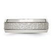 Chisel Stainless Steel Brushed Polished and Hammered 7.5mm Band