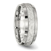 Chisel Stainless Steel Brushed Polished and Hammered 7.5mm Band