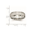 Chisel Stainless Steel Brushed Polished and Hammered 7.5mm Band
