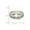 Chisel Stainless Steel Brushed Polished and Hammered 7.5mm Band