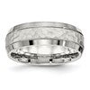 Chisel Stainless Steel Brushed Polished and Hammered 7.5mm Band