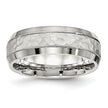 Chisel Stainless Steel Brushed Polished and Hammered 7.5mm Band