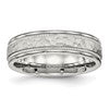 Chisel Stainless Steel Polished and Hammered 6mm Grooved Band