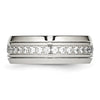 Chisel Stainless Steel Polished and Grooved with CZ 8mm Half Round Band