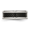 Chisel Stainless Steel Polished with Black Carbon Fiber Inlay 8mm Band