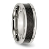 Chisel Stainless Steel Polished with Black Carbon Fiber Inlay 8mm Band