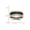 Chisel Stainless Steel Polished with Black Carbon Fiber Inlay 8mm Band