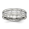 Chisel Stainless Steel Polished with CZ 7mm Band