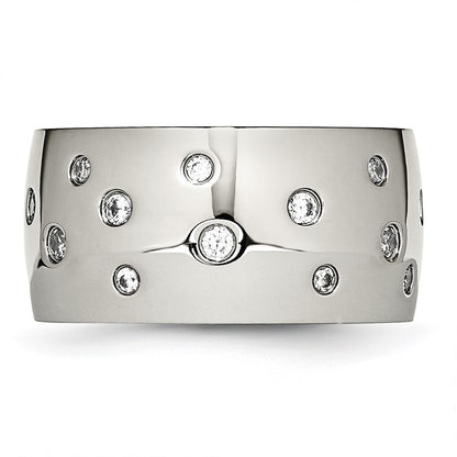 Chisel Stainless Steel Polished CZ 12mm Band