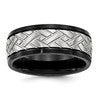 Chisel Stainless Steel Brushed Black IP-plated 8mm Grooved Band