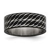 Chisel Stainless Steel Polished Black IP-plated Diamond-Cut 8mm Band