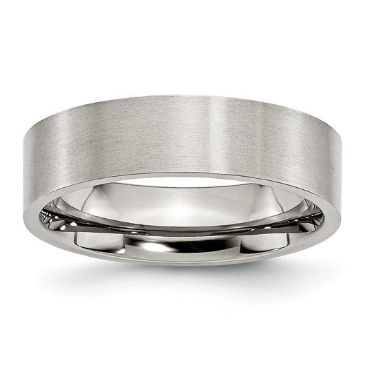 Chisel Stainless Steel Brushed 6mm Flat Band