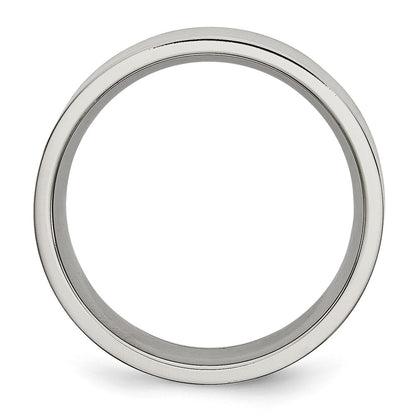 Chisel Stainless Steel Brushed 8mm Flat Band