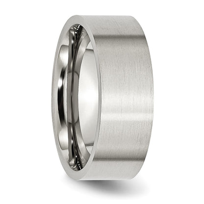 Chisel Stainless Steel Brushed 8mm Flat Band