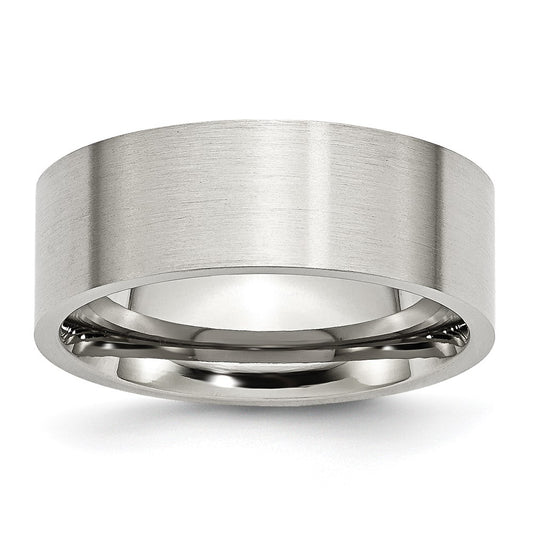 Chisel Stainless Steel Brushed 8mm Flat Band