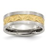 Chisel Stainless Steel Brushed Yellow IP-plated 8mm Grooved Band