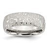 Chisel Stainless Steel Brushed and Polished Textured 8mm Band