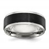Chisel Stainless Steel Polished with Black IP-plated Brushed Center 8mm Band