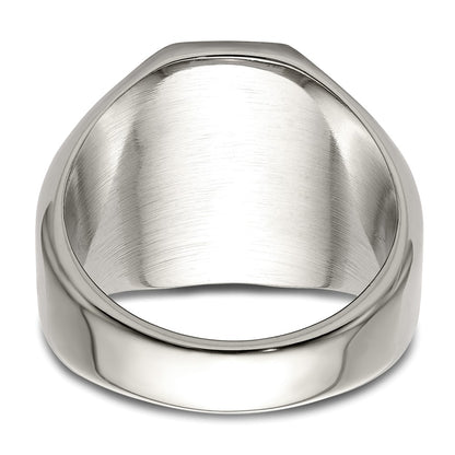 Chisel Stainless Steel with 14k Gold Accent Polished Lion Head Ring